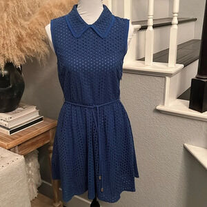 Juicy Couture Blue Lace Tie Front Side Pockets Dress Size 4